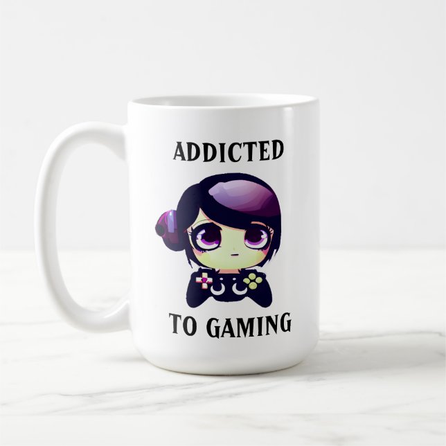 Mug Personnalisé accroc au jeu Kawaii (Gauche)