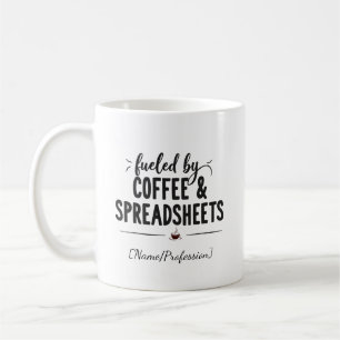 Mug Personnalisé Alimenté par le Café et les Tableurs