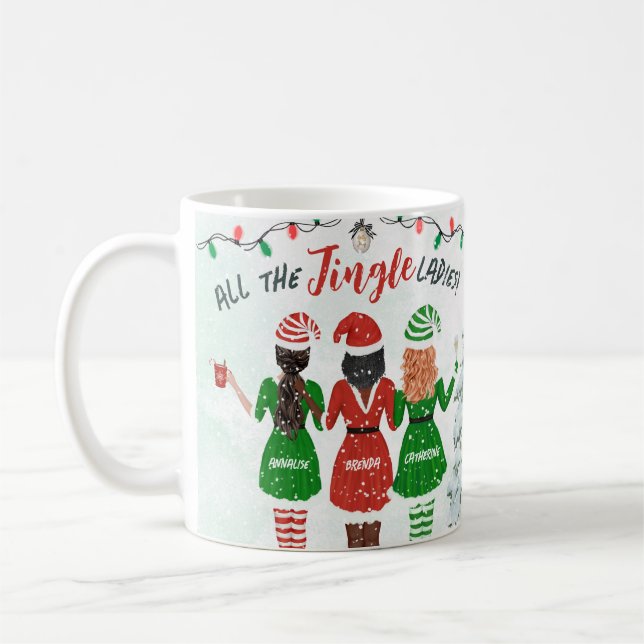 Mug Personnalisé All Jingle Ladies Bestie Holiday (Gauche)