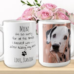 Mug Personnalisé Animaux de compagnie Photo Drôle Chie<br><div class="desc">Surprenez votre maman de chien préférée cette mère mai, ou pour son anniversaire ou toute occasion avec cette super mignonne et drôle tasse de maman de chien. "Maman ... Je suis tellement désolé pour toutes les fois où je vous ai embrassé ... après avoir léché mon cul" Fait un cadeau...</div>