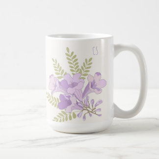 Mug personnalisé aux fleurs de jacaranda initiales