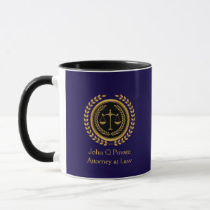 Mug personnalisé avec balance de la justice et avo