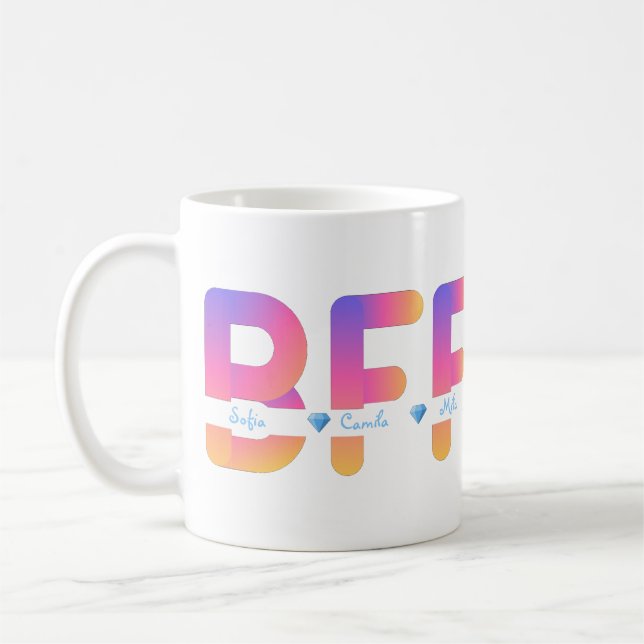 Mug personnalisé avec des noms de BFF (Gauche)