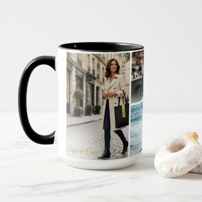 Mug Personnalisé avec Disposition d'Image Unique à (Avec donut)