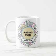 Mug Personnalisé avec Doodles Musicaux Mignons pou