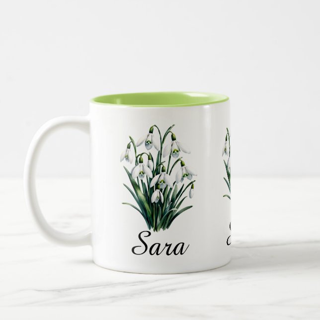 Mug personnalisé avec fleur de naissance (Gauche)