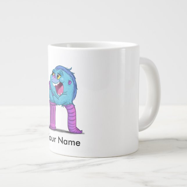 Mug personnalisé avec le caractère monstre "R" (Devant droit)