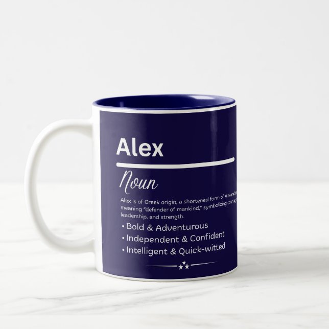 Mug personnalisé avec le nom Alex, Fille Définitio (Gauche)