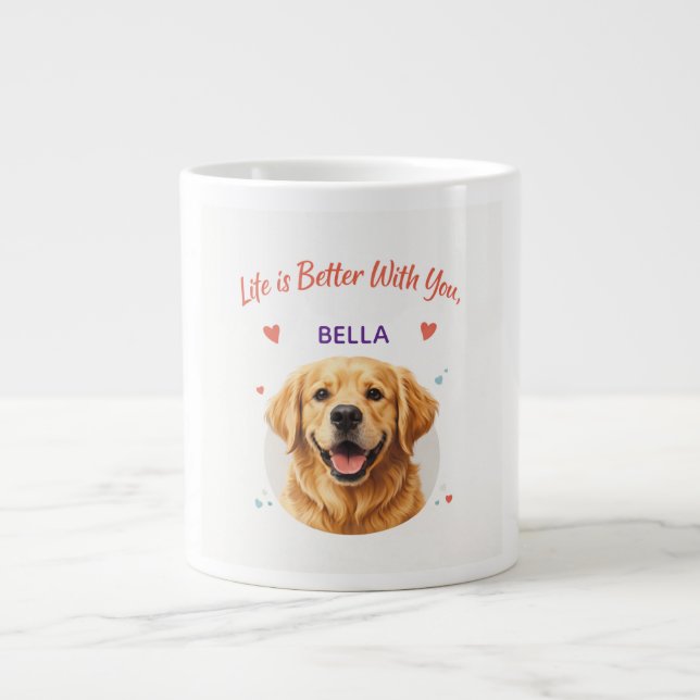 Mug personnalisé avec le nom de chien pour vos pro (Devant)