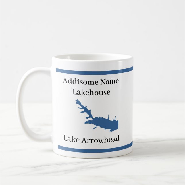 Mug Personnalisé avec le nom Lake Arrowhead Carte (Gauche)