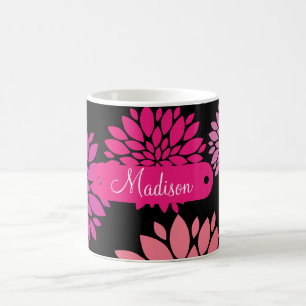 Mug Personnalisé avec le nom Pink Purple Flowers