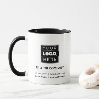 Mug personnalisé avec nom d'entreprise noir et log