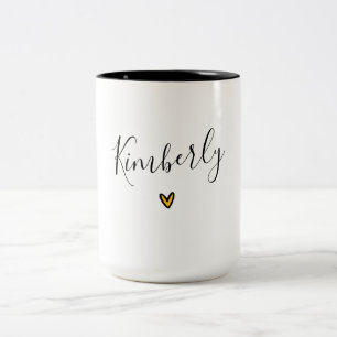 Mug personnalisé avec nom et coeur