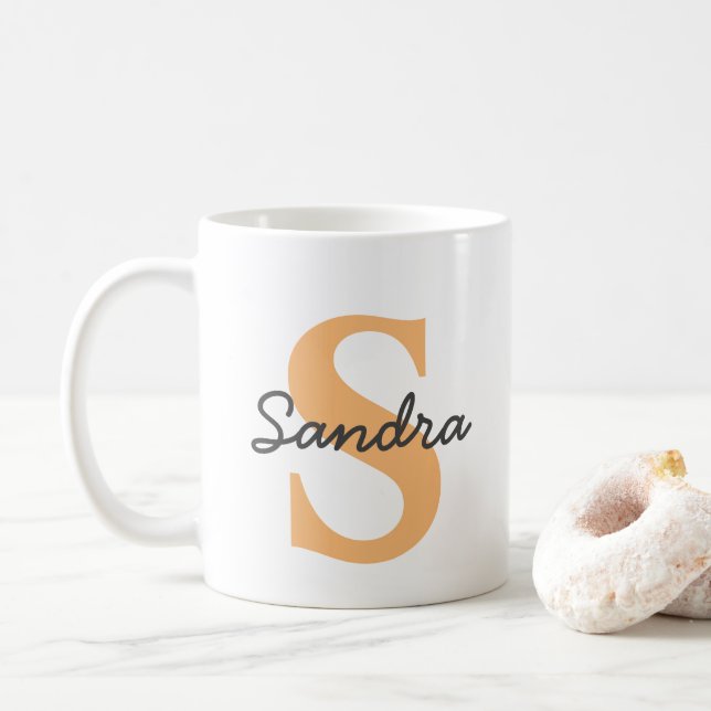 Mug personnalisé avec nom et initiale (Avec donut)