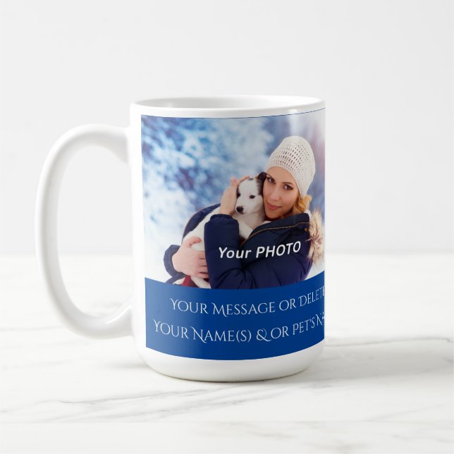 Mug personnalisé avec photo et texte ou supprimer (Gauche)