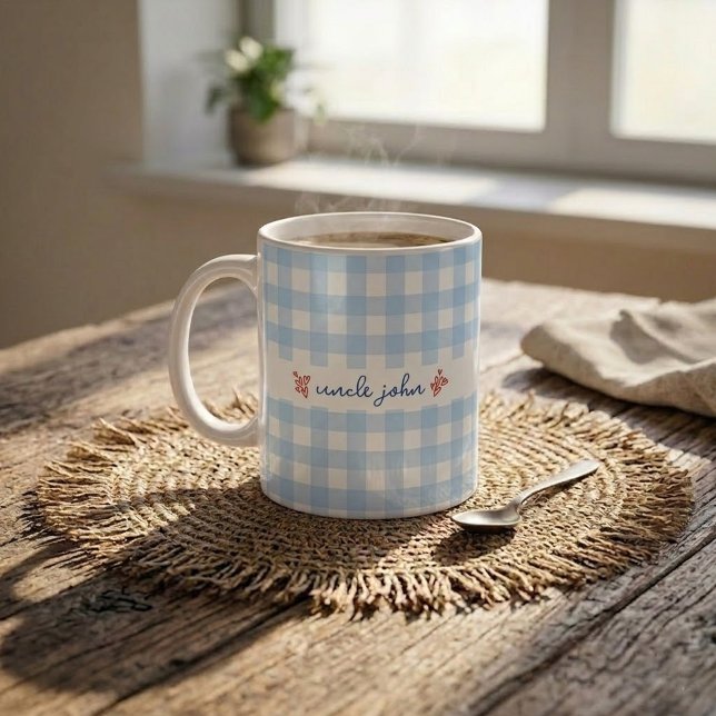 Mug personnalisé avec un motif Gingham mignon pour (Créateur téléchargé)