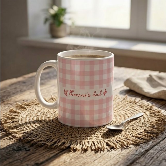 Mug personnalisé avec un motif Gingham mignon pour (Créateur téléchargé)