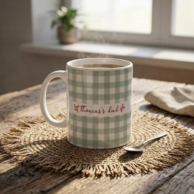 Mug personnalisé avec un motif gingham mignon pour (Créateur téléchargé)