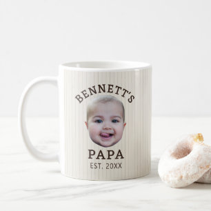 Mug personnalisé avec visage rayé vintage de grand