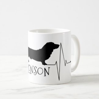 Mug Personnalisé Basset Hound Love My Chig Heart Beat