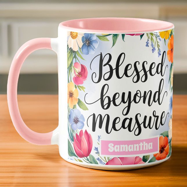 Mug Personnalisé Béni au-delà de la mesure Christian (Créateur téléchargé)