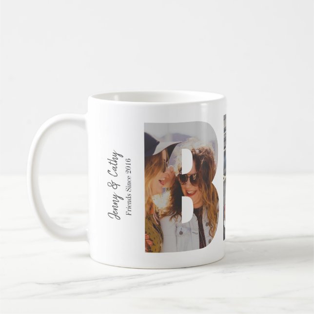 Mug Personnalisé BFF Meilleurs amis Forever 3 Collage  (Gauche)