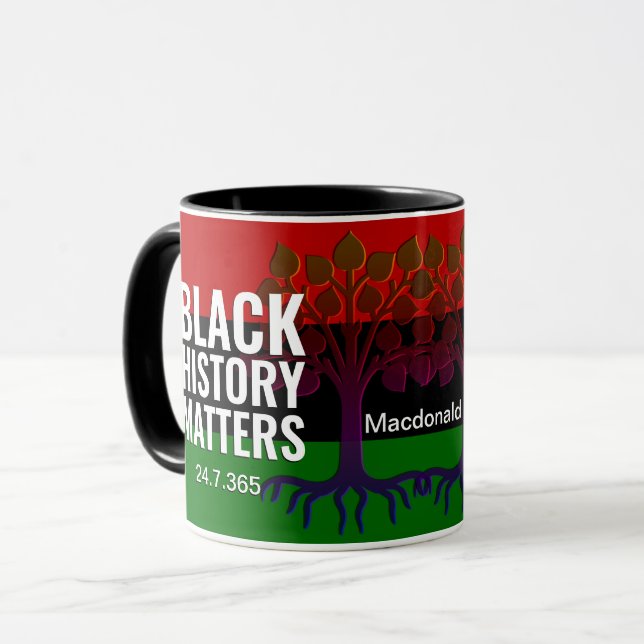 Mug Personnalisé BHM Marcus Garvey (Devant gauche)