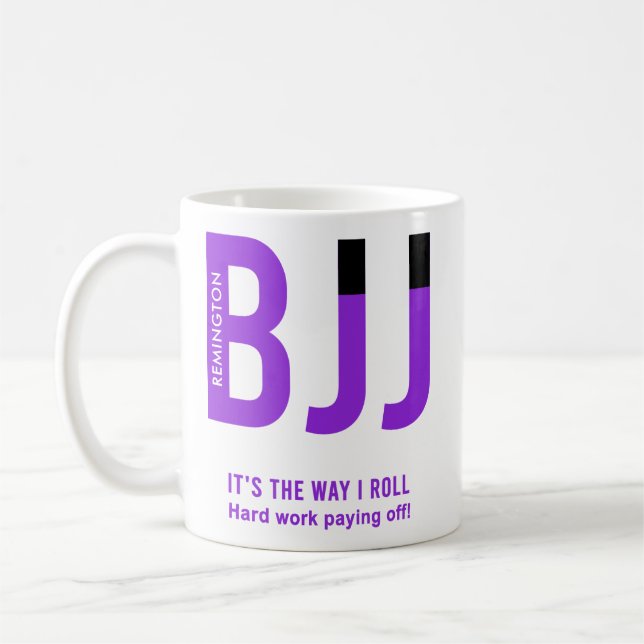 Mug Personnalisé BJJ Jiu Jitsu Purple Belt Edition (Gauche)