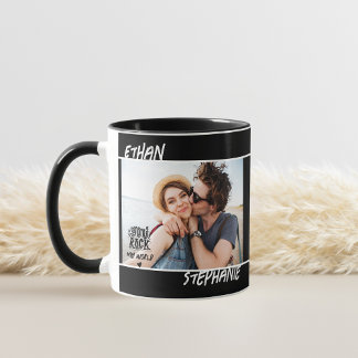Mug Personnalisé Black Grunge You Rock My World Photo