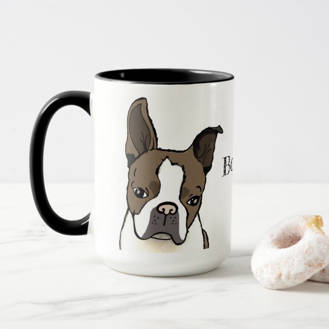 Mug personnalisé Boston Terrier (Avec donut)