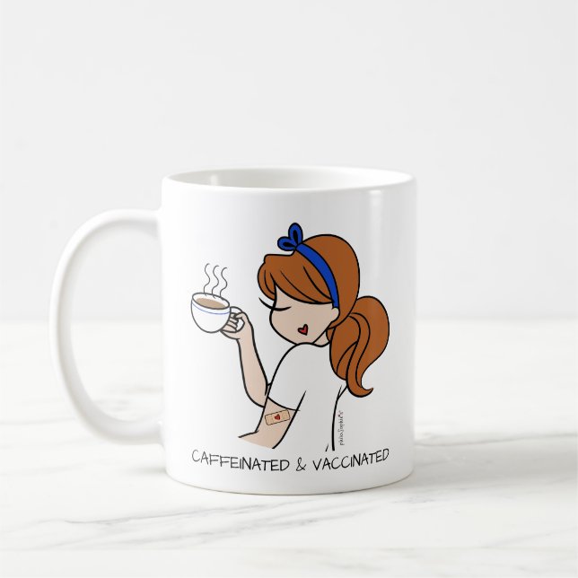 Mug Personnalisé Caffiné & Vacciné (Gauche)