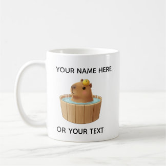 Mug Personnalisé Capybara Mignon Dans Un Bain À Re