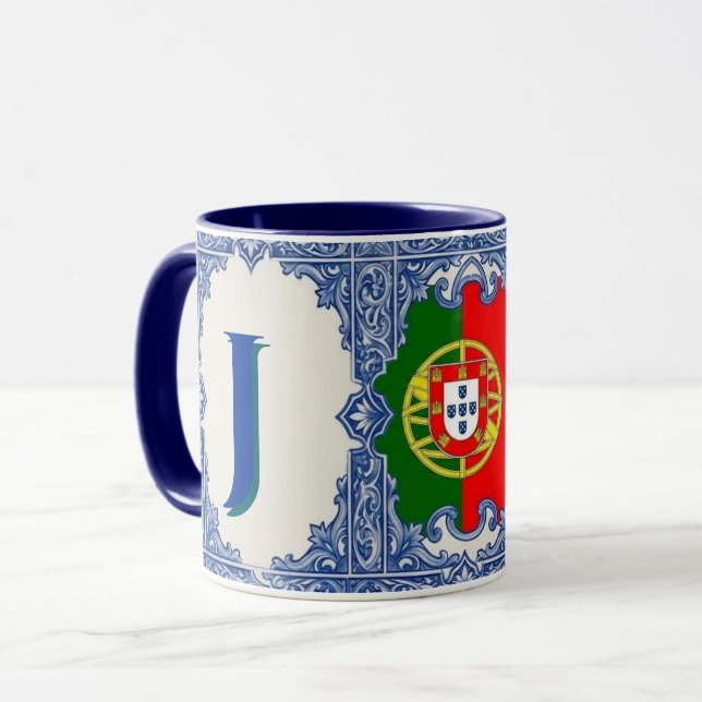 Mug Personnalisé Carreau Portugais (Devant gauche)