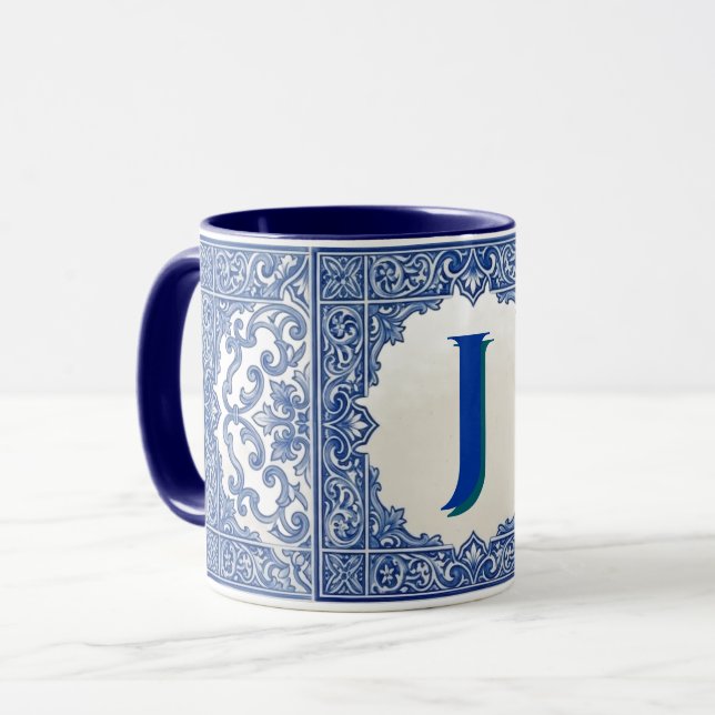Mug Personnalisé Carreau Portugais (Devant gauche)