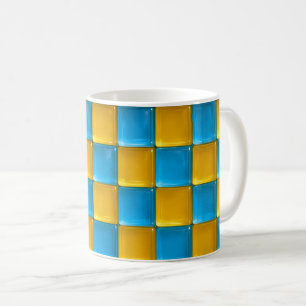 Mug personnalisé carreaux en verre translucide.
