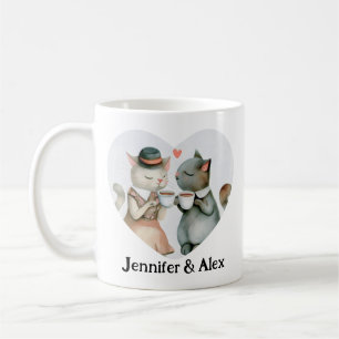 Mug Personnalisé Cat Couple Names