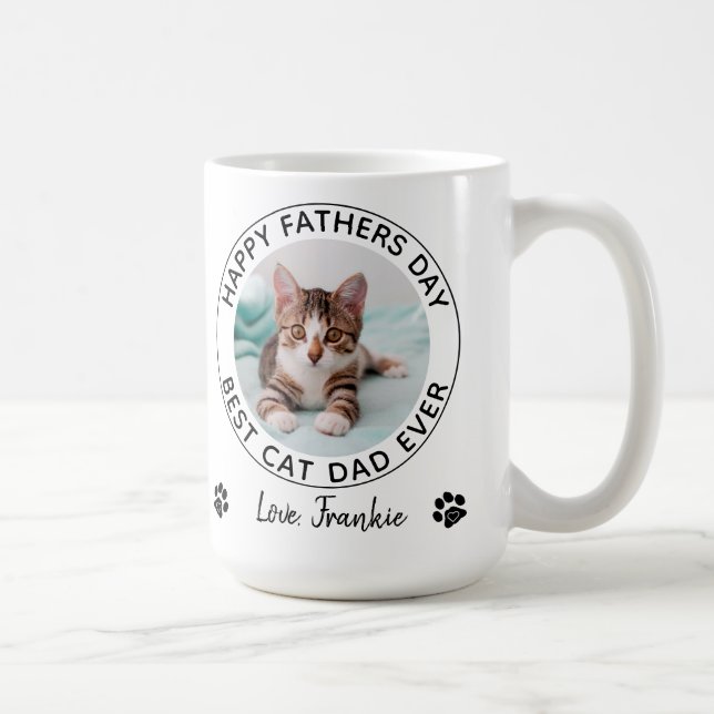 Mug Personnalisé Chat Papa Fête des pères Animaux de c (Droite)