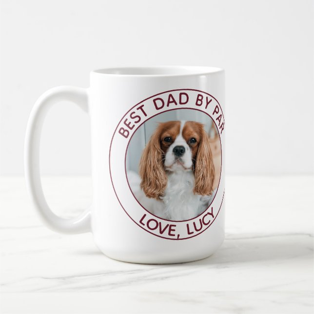 Mug Personnalisé Chien Papa Rouge Blanc Photo (Gauche)