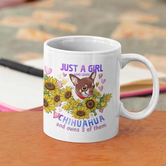 Mug Personnalisé Chihuahua Lover Tournesol Trainer Flo (Créateur téléchargé)