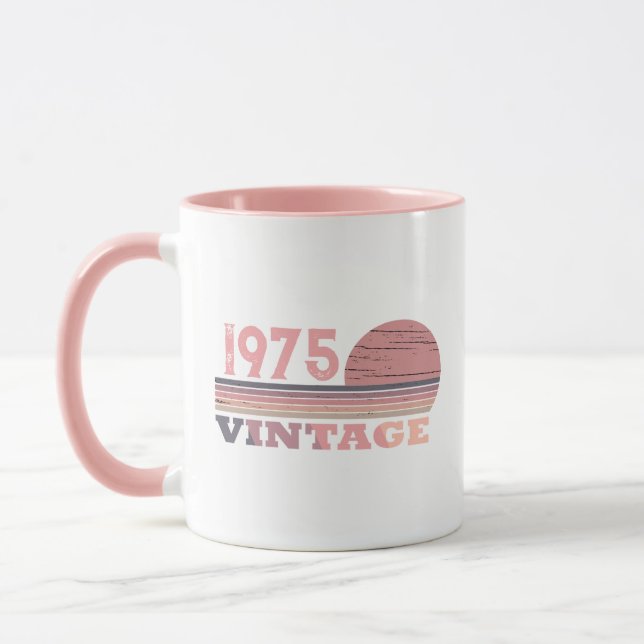 Mug Personnalisé cinquante vintage fête du 50e anniver (Gauche)