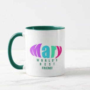 Mug Personnalisé coloré "Mary" Meilleur maman et ami, 
