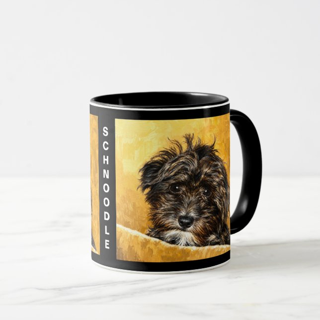 Mug personnalisé combo pour chien Schnoodle (Devant droit)
