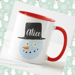 Mug Personnalisé cool graphique snowman souriant visag