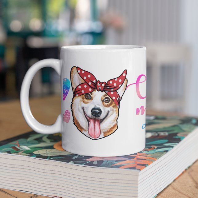 Mug Personnalisé Corgi Maman mignonne Amoureux des chi (Créateur téléchargé)