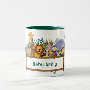 Mug personnalisé Couronne de fleurs Animaux mignon