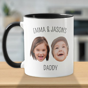 Mug Personnalisé Cute Kids Baby Face 2 Photo Pour Papa