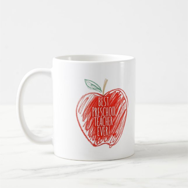 Mug Personnalisé Cute meilleur enseignant préscolaire  (Gauche)