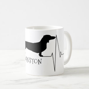 Mug Personnalisé Dachshund Aimer Mon Coeur Chien Beat