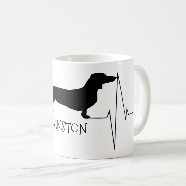 Mug Personnalisé Dachshund Aimer Mon Coeur Chien Beat (Devant droit)