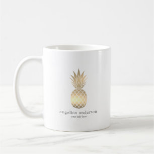 Mug personnalisé d'ananas d'or moderne